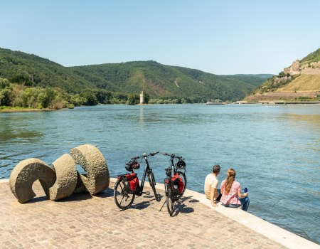 Fietsers op het Nahe Eck in Bingen, © © Dominik Ketz