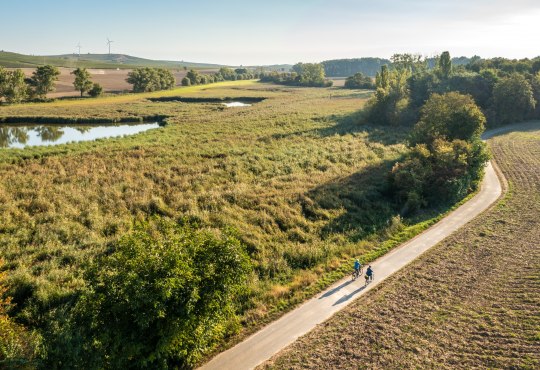 Cycling Selztalradweg Hahnheimer Bruch aerial photo, © © Dominik Ketz