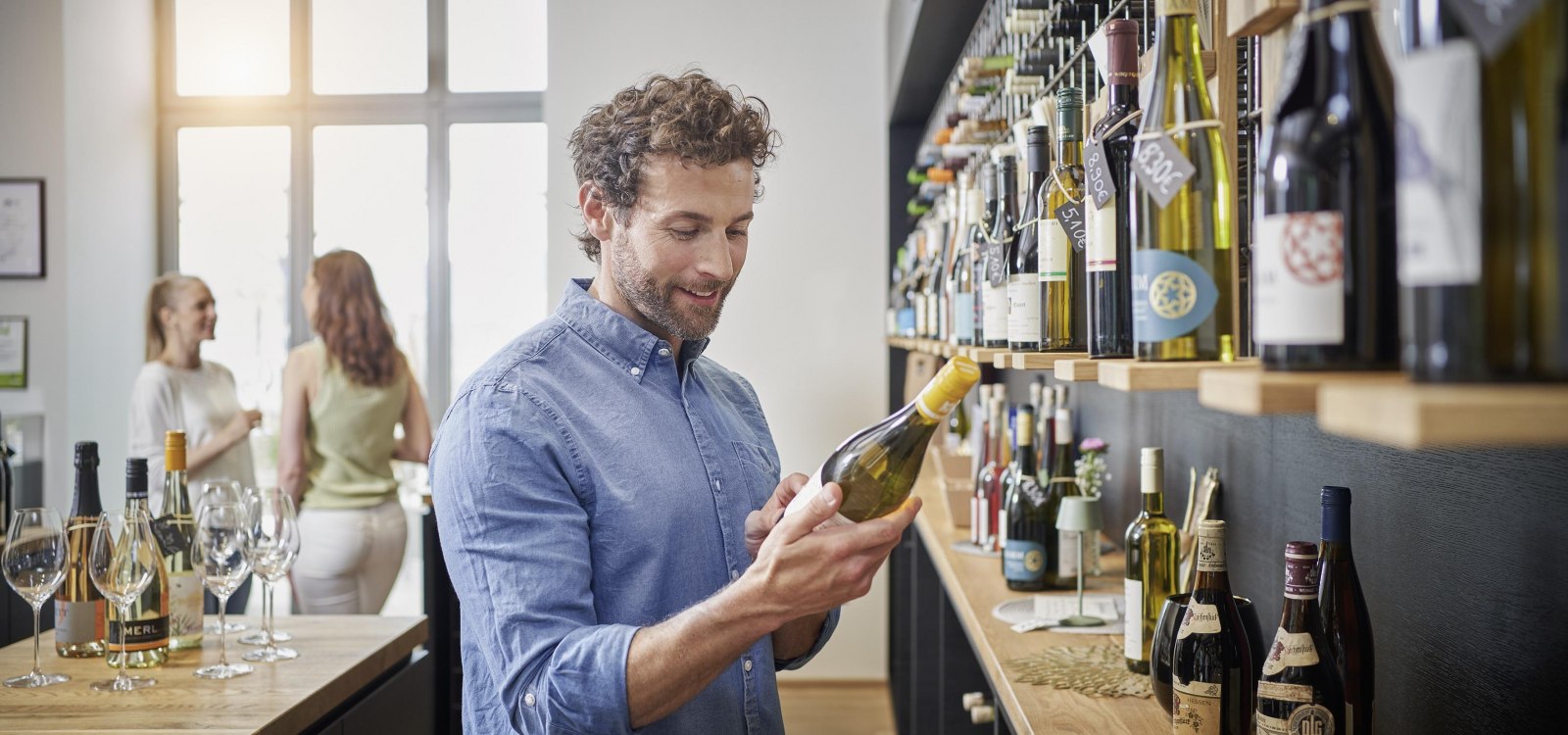 Wine shopping in the wine shop