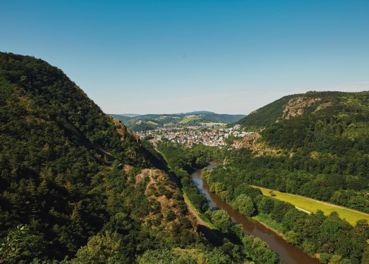 Blick auf die Gans und den Nahedurchbruch © Nahetal Touristik GmbH Fotograf: Peter Bender